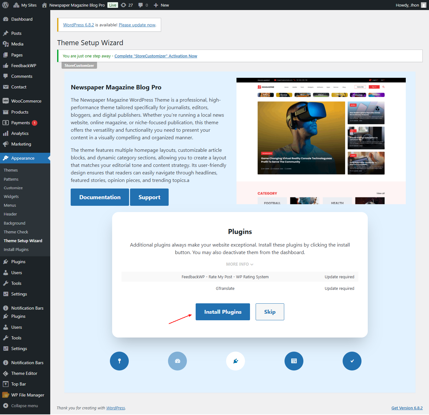 Install Plugins screenshot