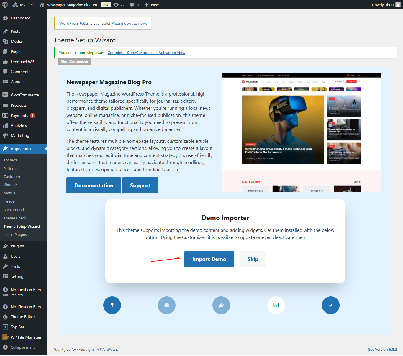 Import Demo screenshot