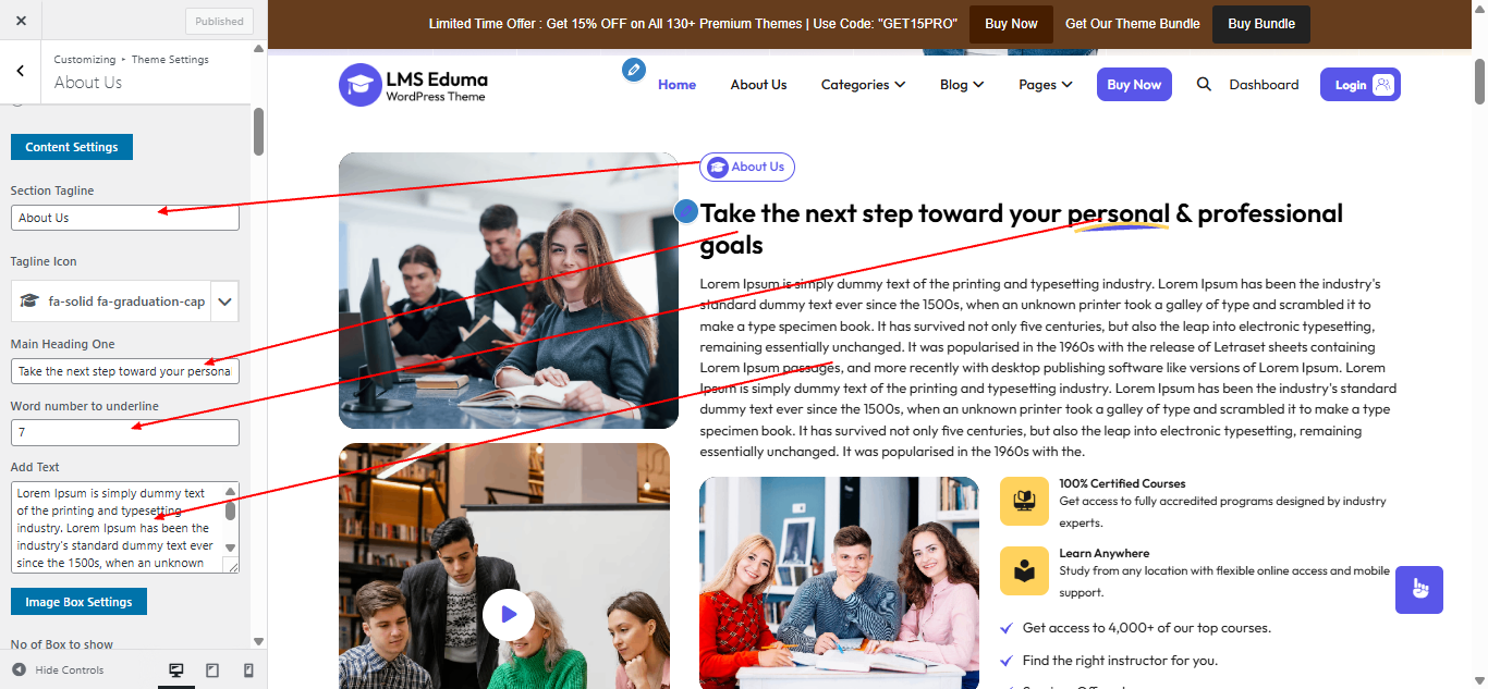 about Us layout screenshot