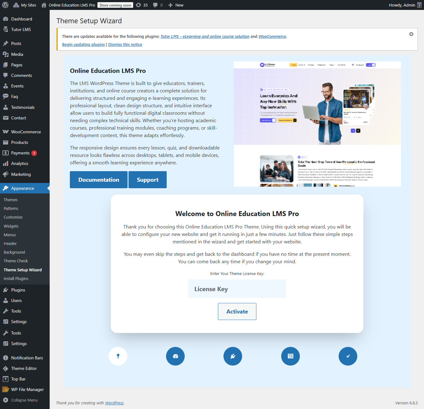 Activation key screenshot