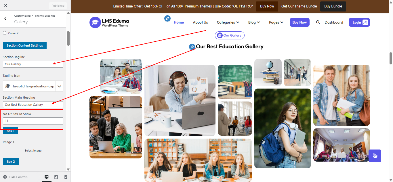 gallery Us layout screenshot