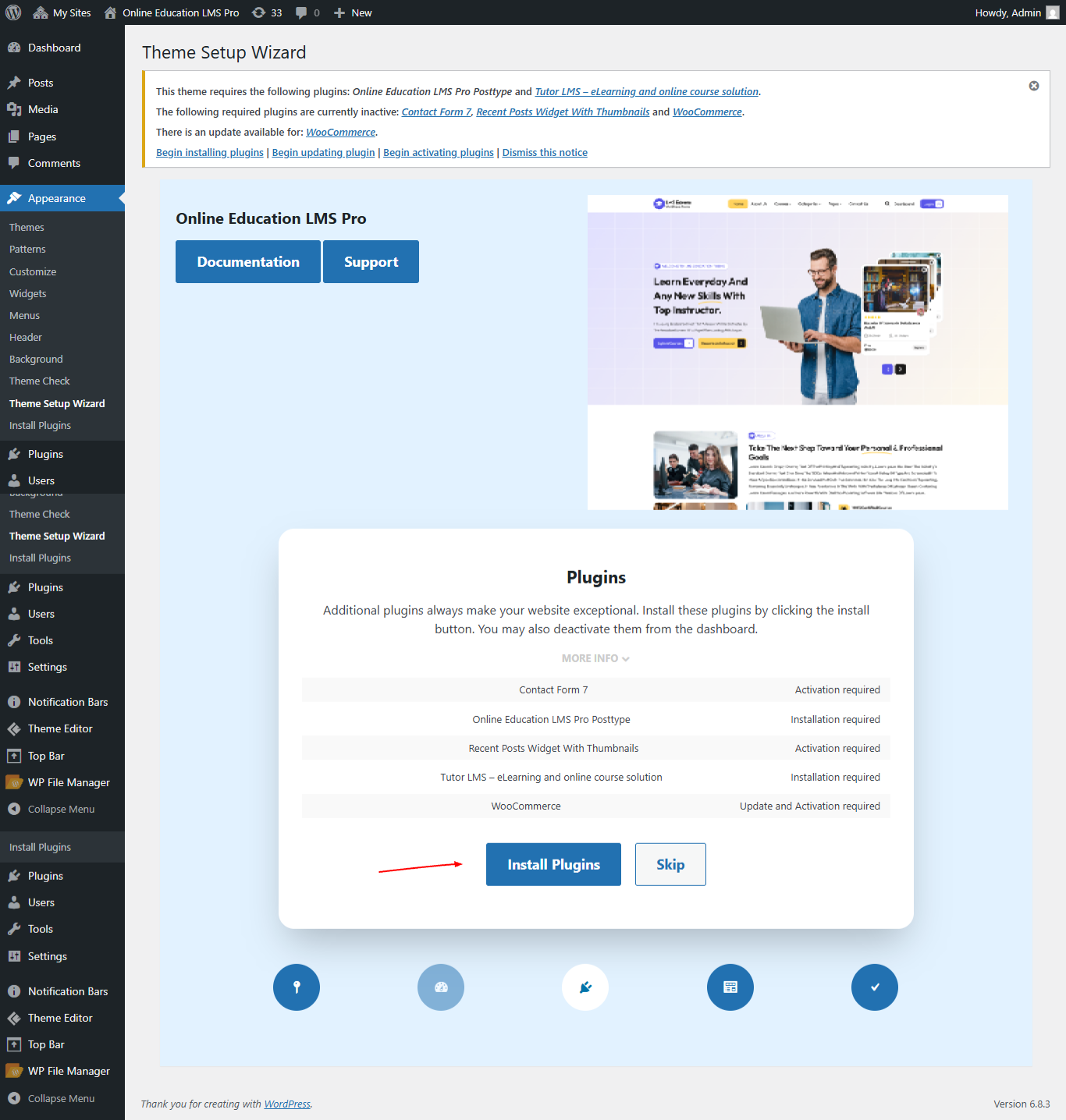 Install Plugins screenshot