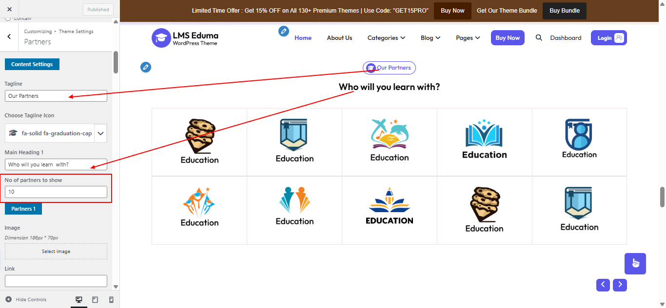 partners layout screenshot