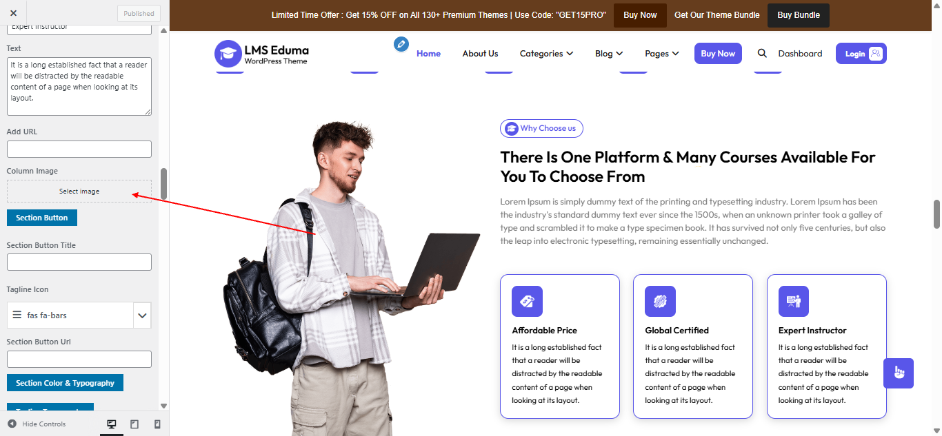 why-choose-us Us settings screenshot