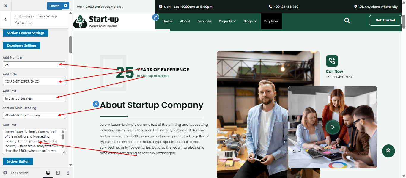 about Us layout screenshot