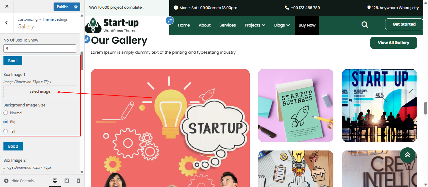 gallery Us settings screenshot