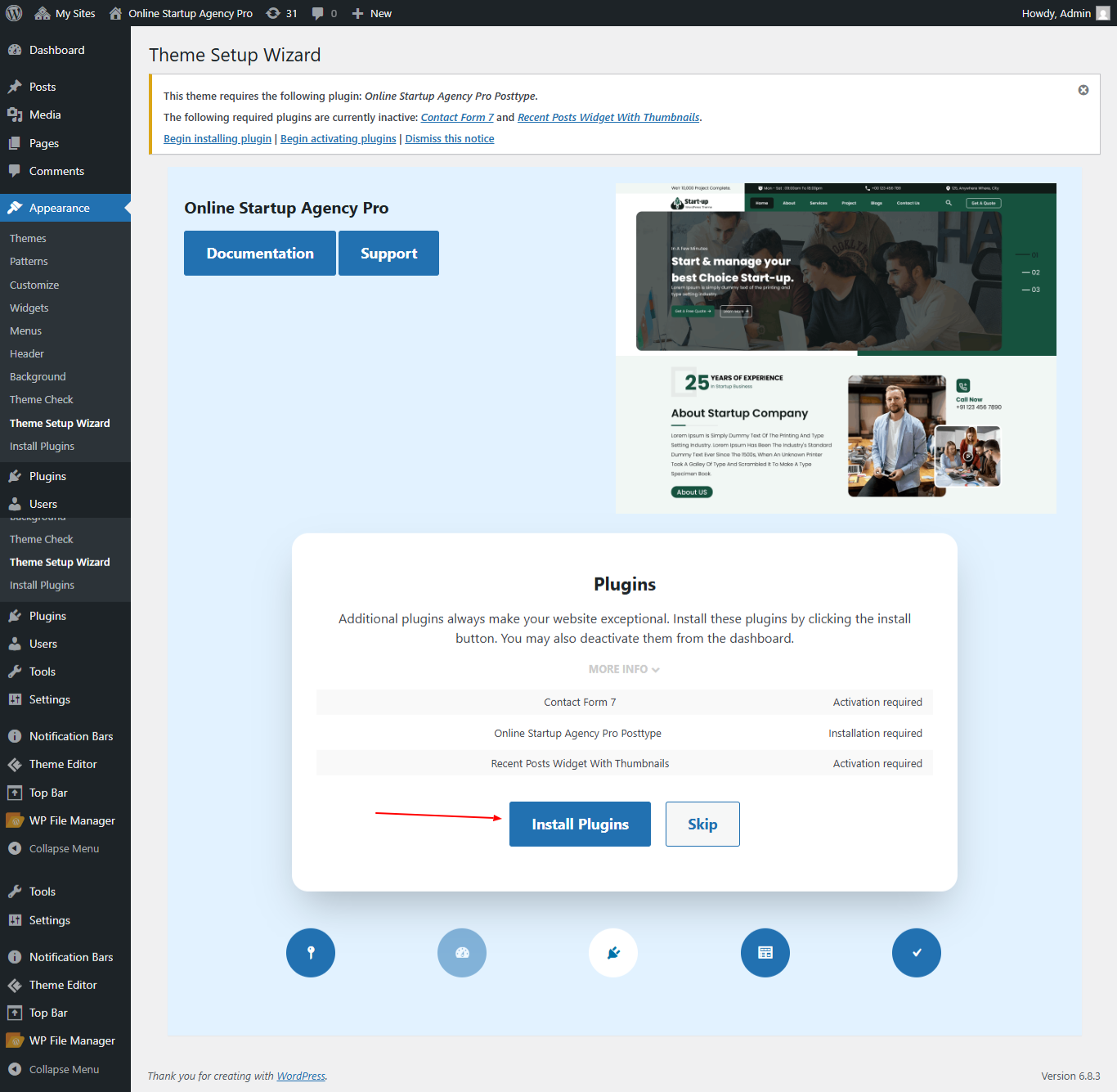 Install Plugins screenshot