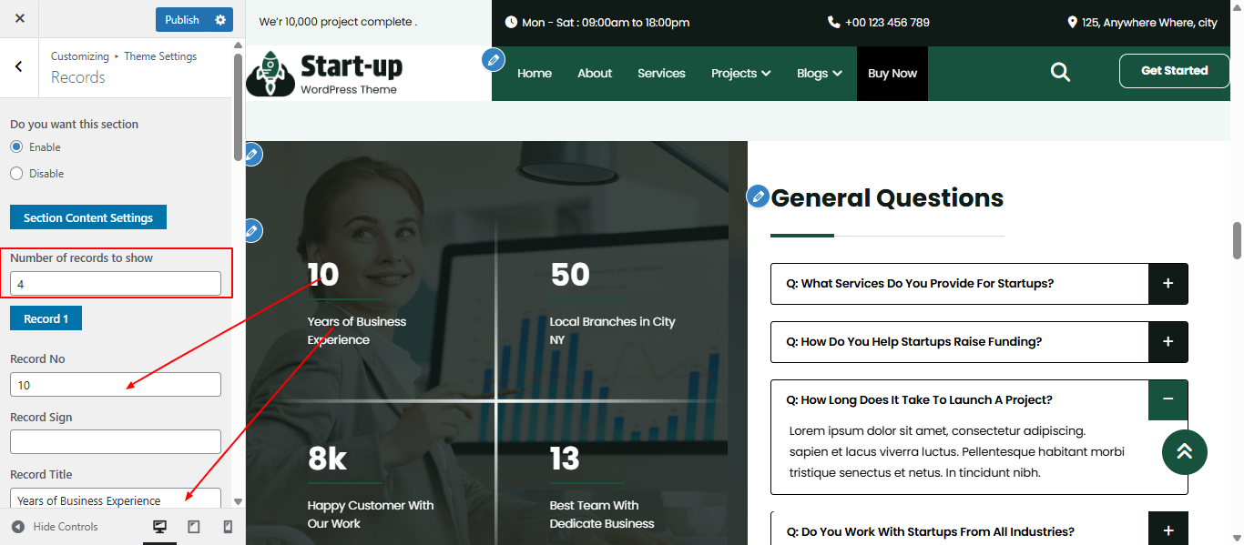 records layout screenshot