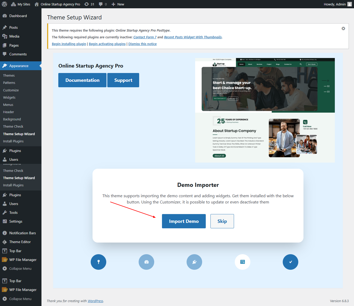 Import Demo screenshot