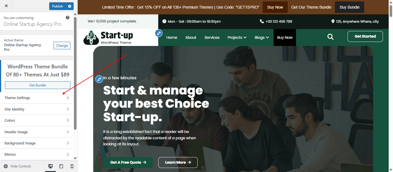 Section reordering screenshot