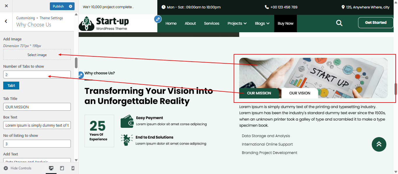 why-choose-us Us settings screenshot