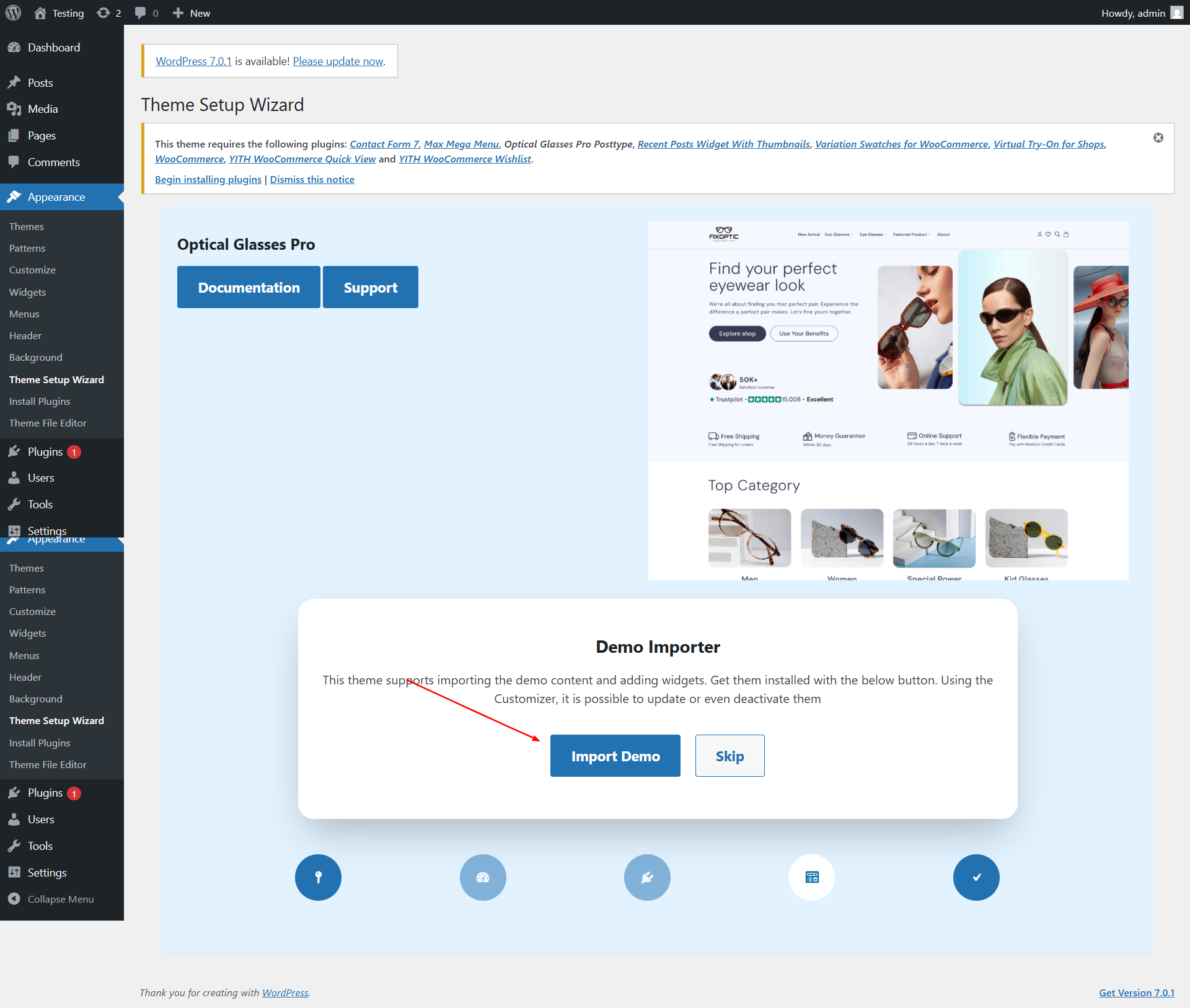 Import Demo screenshot