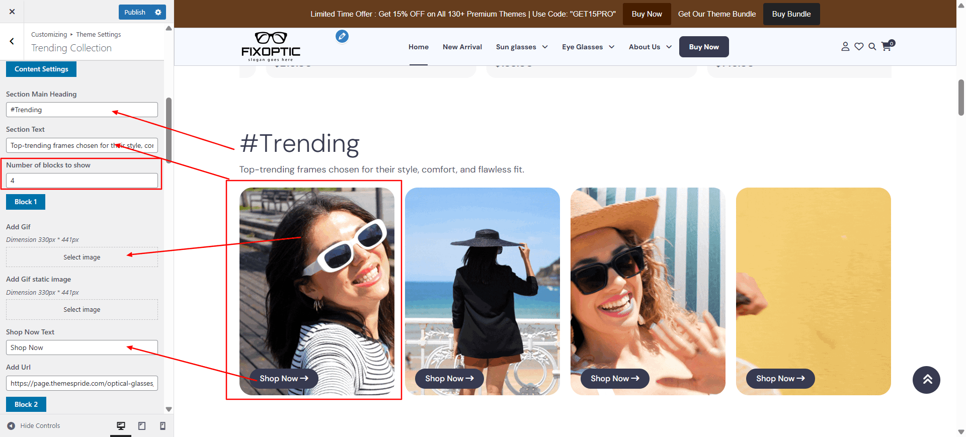 Trending Collection layout screenshot
