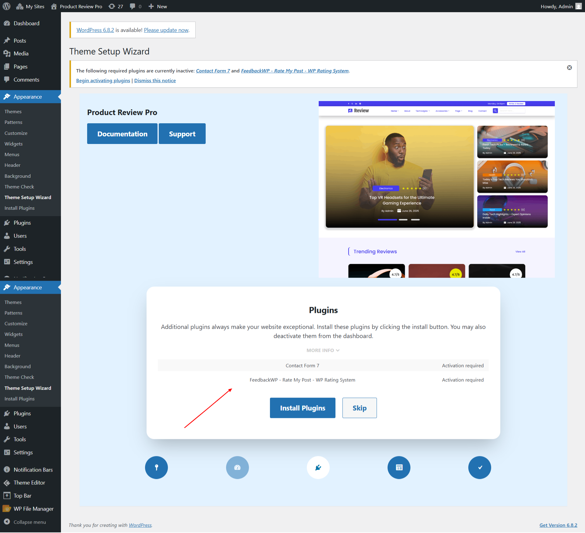 Install Plugins screenshot