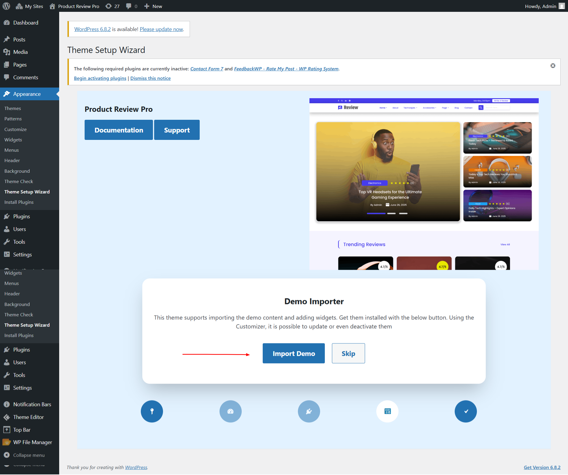 Import Demo screenshot
