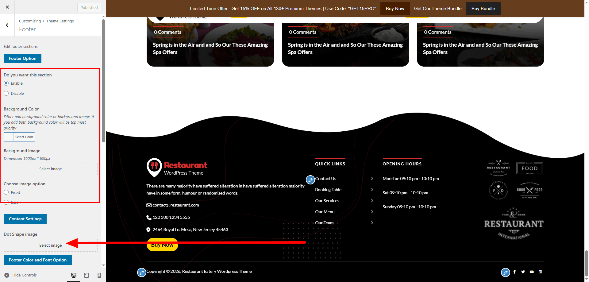 Footer Settings