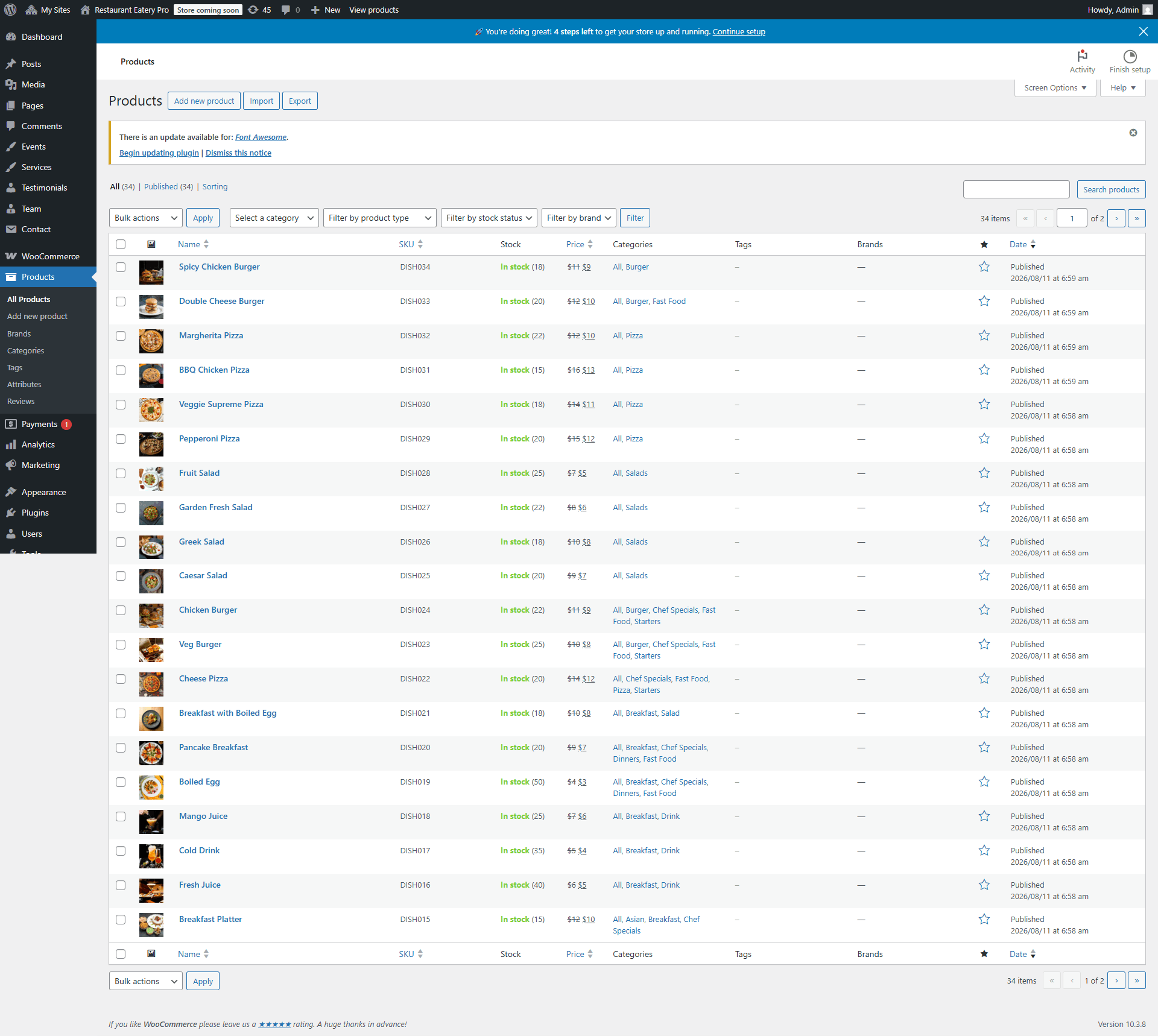 Offer Menu Product Editor
