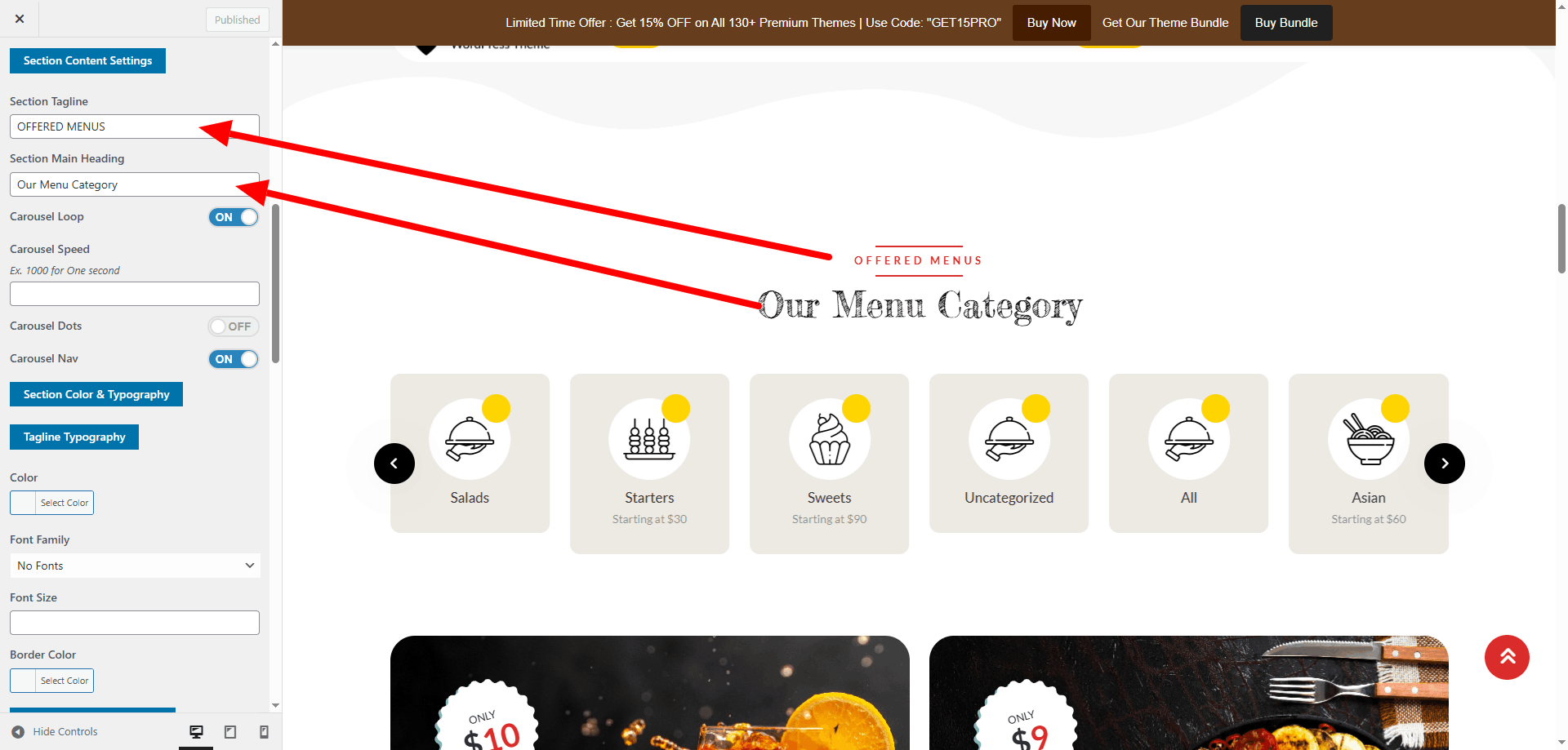 Product Categories Settings