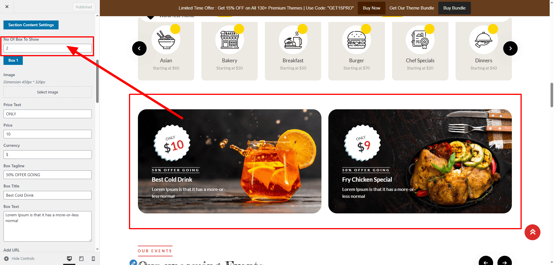 Promotional Banner Settings