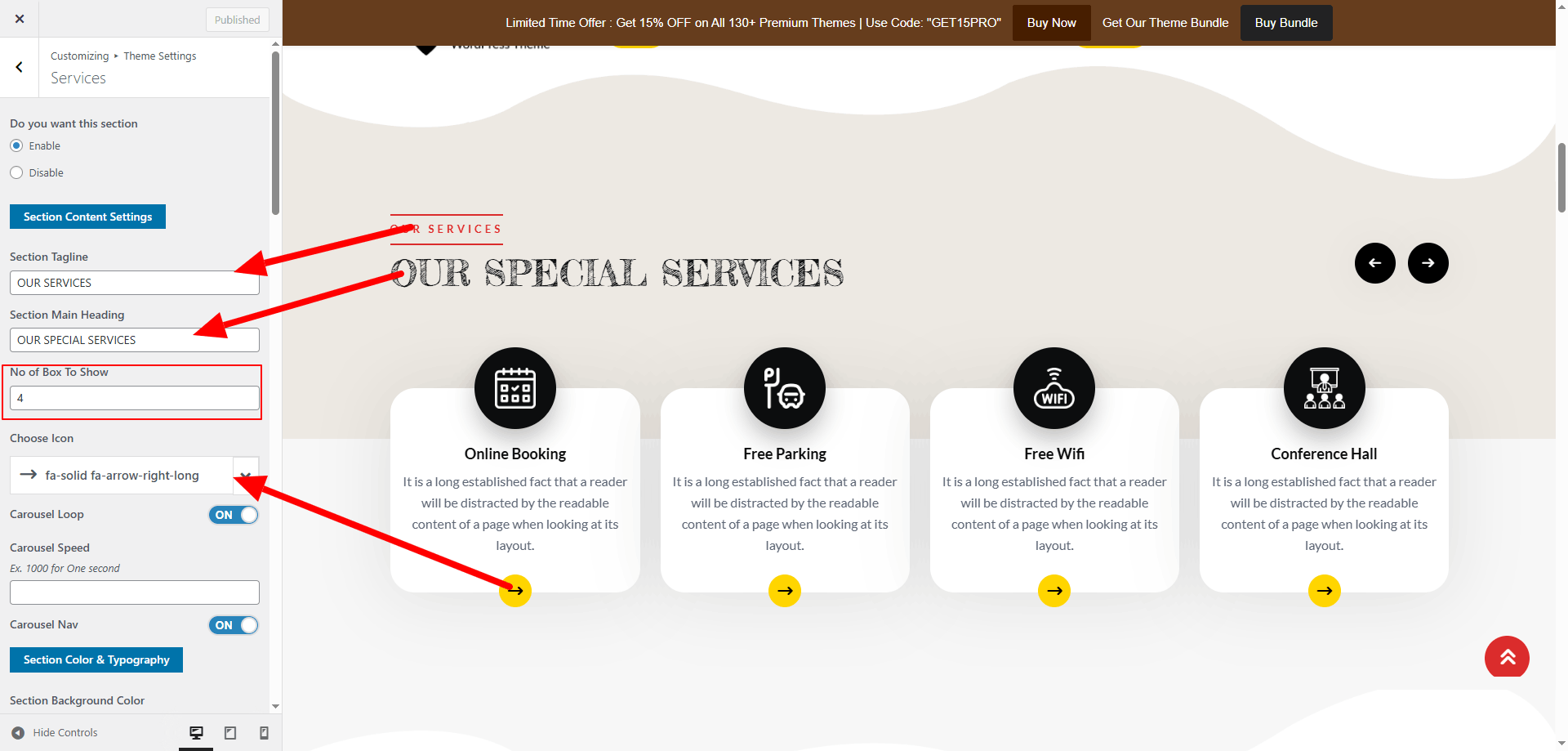 Services Settings