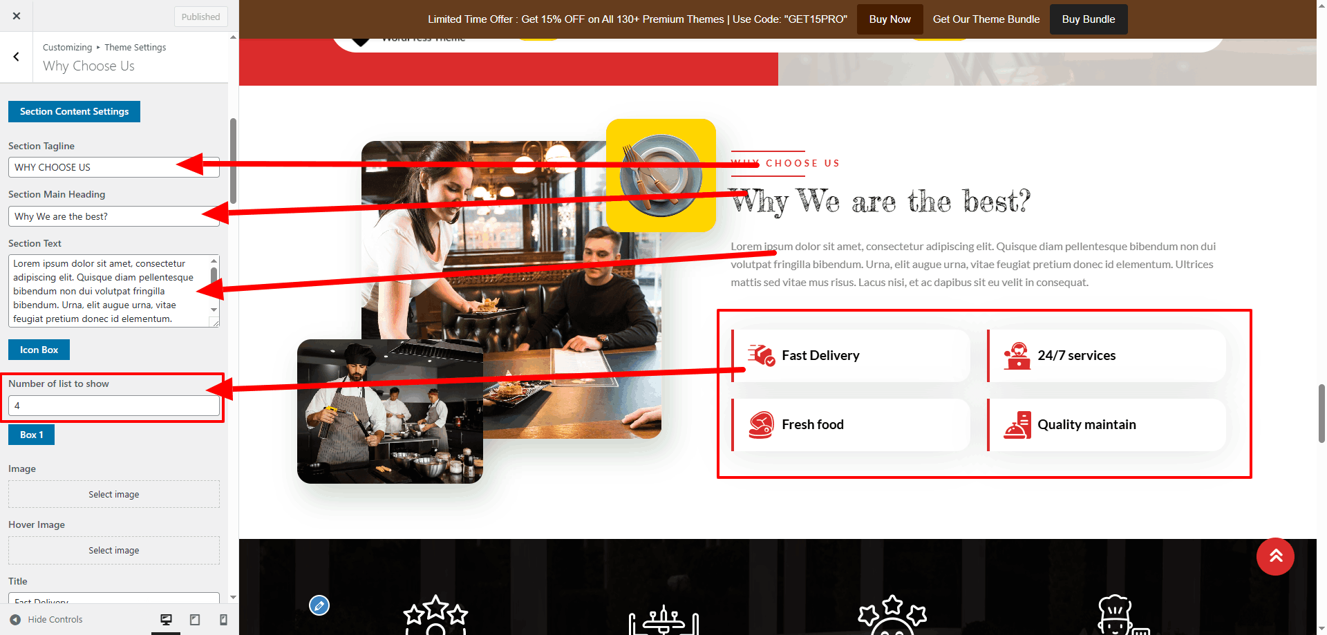 Why Choose Us Settings