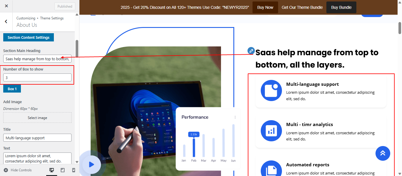 About Us layout screenshot