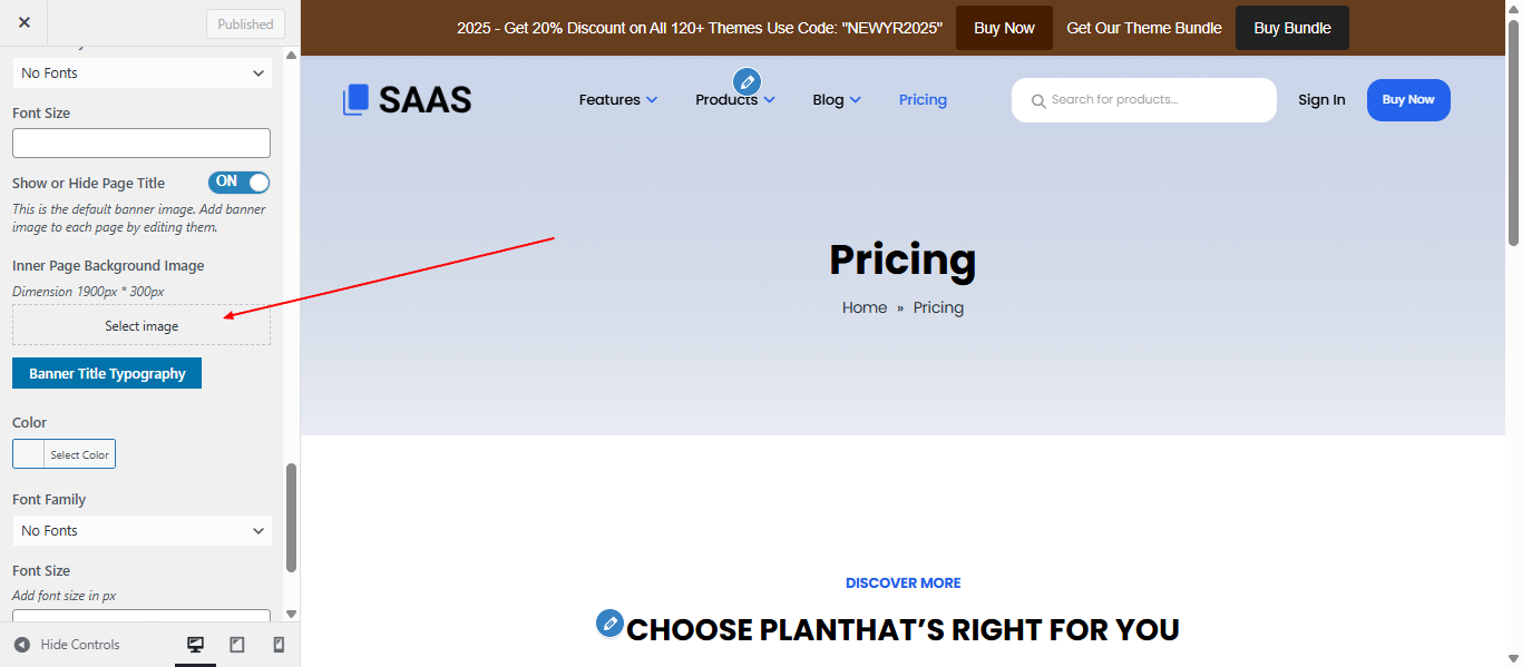 Default page banner screenshot