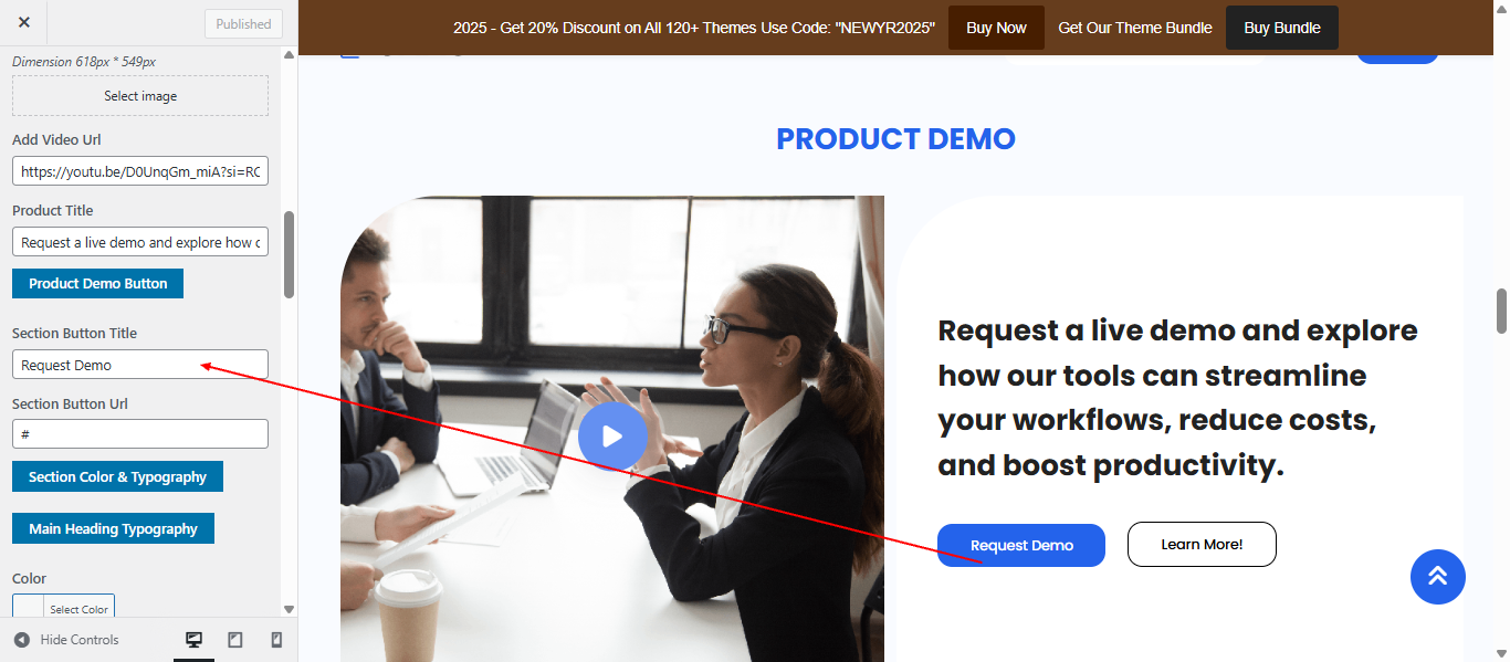 product-demo Us settings screenshot
