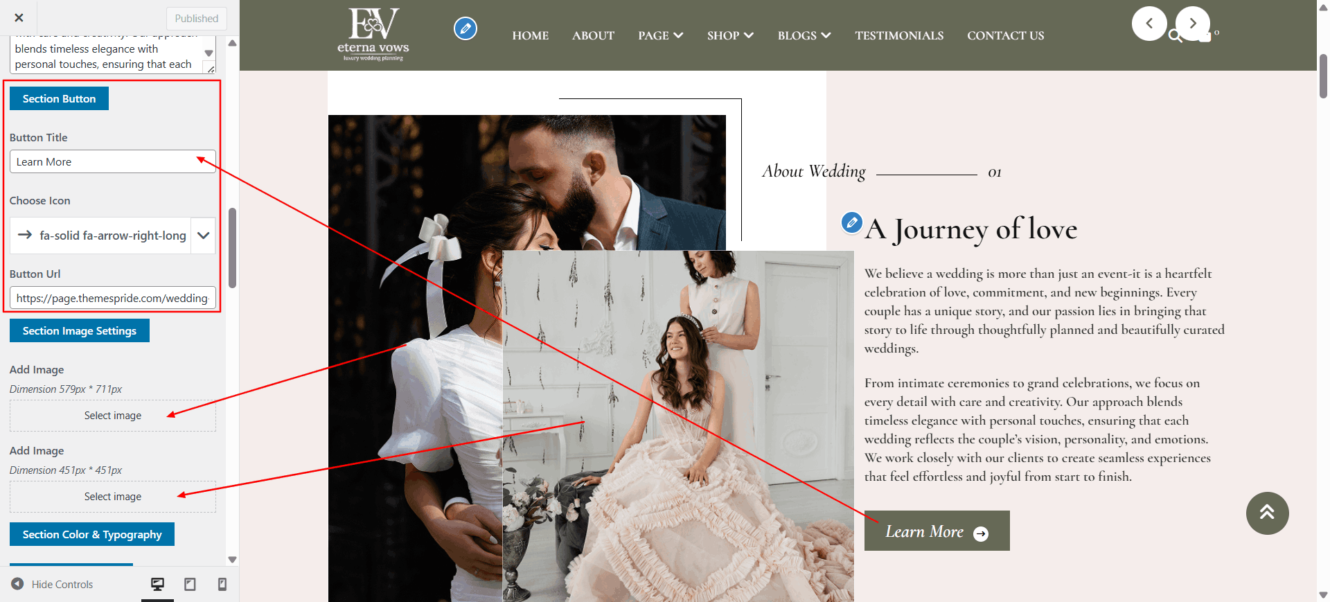 about Us layout screenshot